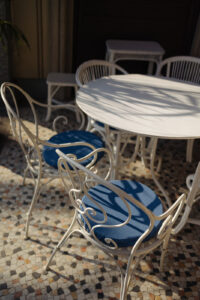 Lakeside table setting detail at a Lake Maggiore wedding venue